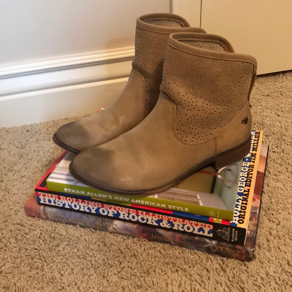 Roxy Perforated Ankle Booties